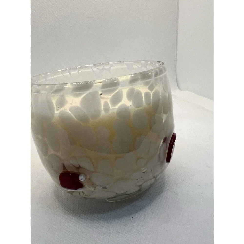 Anthropologie Icon Glass Candle white santa hat caramel spice wonderland winter
